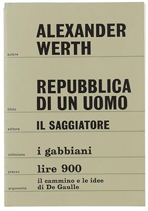 Immagine del venditore per REPUBBLICA DI UN UOMO.: venduto da Bergoglio Libri d'Epoca