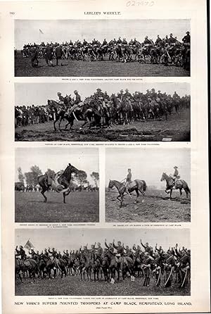 Immagine del venditore per PRINT: "New York's Superb Mounted Troopers at Camp Black, Hemtstead, Long Island". Photoengravings from Leslie's Weekly, June 9, 1898 venduto da Dorley House Books, Inc.