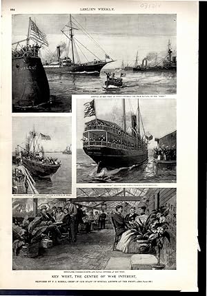 Immagine del venditore per ENGRAVING: "Key West, The Centre of War Interest".engravings from Leslie's Weekly May 5, 1898 venduto da Dorley House Books, Inc.