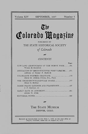 The Colorado Magazine, Vol. XIV, No. 5, September 1937