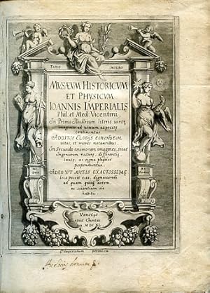 Image du vendeur pour Musaeum Historicum et Physicum Ioannis Imperialis phil. et med. Vicentini in primo illustrium literis virorum imagines ad vivum expresse continentur; additis elogijs eorundem uitas, et mores notantibus. In secundo animorum imagines, siue ingeniorum nature mis en vente par Gilibert Libreria Antiquaria (ILAB)