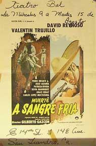 Bild des Verkufers fr Muerte a Sangre Fria [movie poster]. (Cartel de la pelcula). zum Verkauf von Wittenborn Art Books