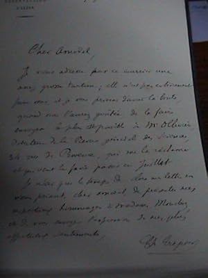 1891 HANDWRITTEN MANUSCRIPT TO FAMED ASTRONOMER ERNEST MOUCHEZ REGARDING THE AUTHOR'S OWN BOOK