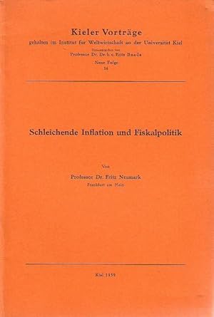 Imagen del vendedor de Schleichende Inflation und Fiskalpolitik. a la venta por Antiquariat Carl Wegner