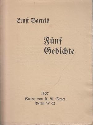 Bild des Verkufers fr Fnf Gedichte. Lyrisches Flugblatt. zum Verkauf von Antiquariat Carl Wegner