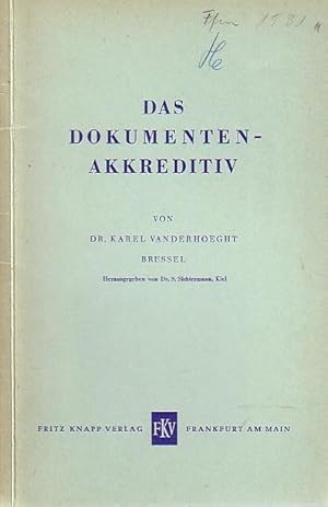 Bild des Verkufers fr Das Dokumentenakkreditiv. Konvolut aus drei Heften. zum Verkauf von Antiquariat Carl Wegner