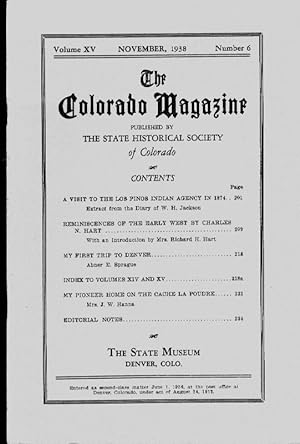 The Colorado Magazine, Vol. XV, No. 6, November 1938