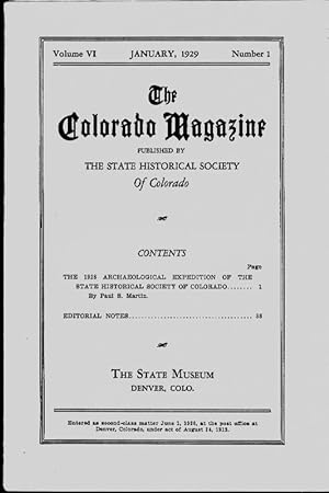 The Colorado Magazine, Vol. VI, No. 1, January 1929