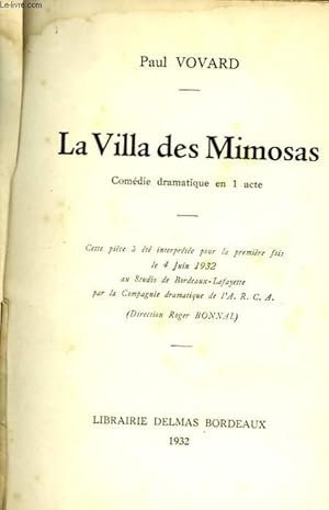 Seller image for LA VILLA DES MIMOSAS for sale by Le-Livre