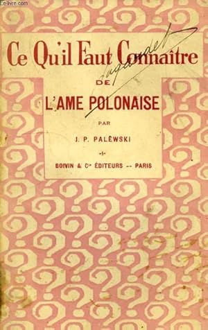 Bild des Verkufers fr L'AME POLONAISE zum Verkauf von Le-Livre