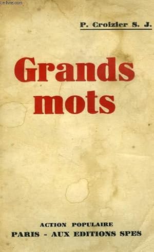 Seller image for LES GRANDS MOTS DEVANT LE BON SENS for sale by Le-Livre