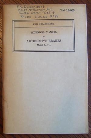 Technical Manual Automotive Brakes