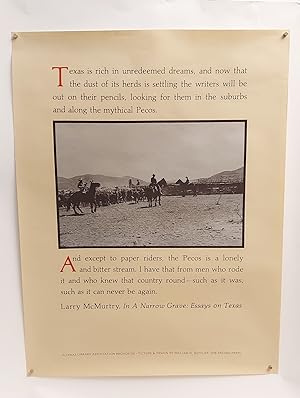 "TEXAS IS RICH IN UNREDEEMED DREAMS"; [Broadside poster with quote from IN A NARROW GRAVE]