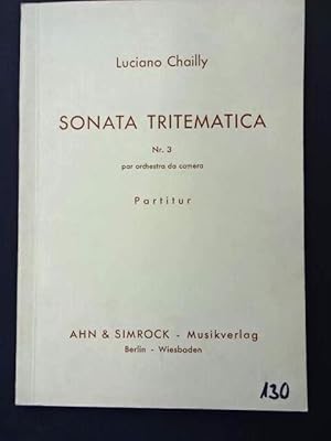 Bild des Verkufers fr Sonata Tritematica. Nr. 3. Par orchestra da camera. [Taschen]partitur. zum Verkauf von Antiquariat Tarter, Einzelunternehmen,