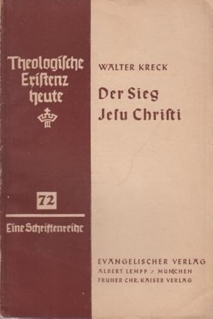 Bild des Verkufers fr Der Sieg Jesu Christi. Neun Predigten. zum Verkauf von Antiquariat Carl Wegner