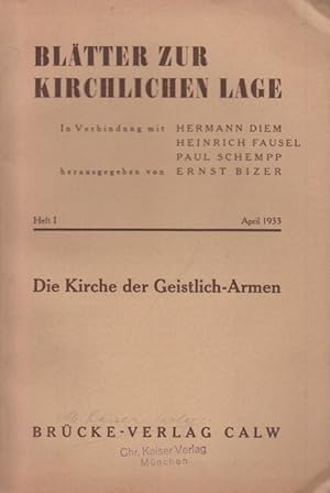 Imagen del vendedor de Die Kirch eder Geistlich-Armen. a la venta por Antiquariat Carl Wegner