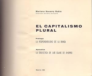 Seller image for EL CAPITALISMO PLURAL for sale by Libreria 7 Soles