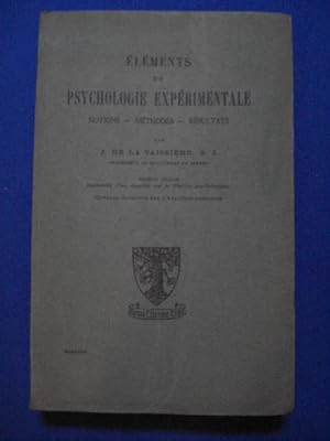 Elements de Psychologie expérimentale Notions Méthodes Résultats