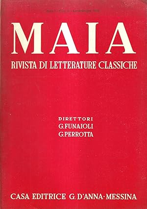 Maia. Rivista di letterature classiche - anno I, fasc. II, aprile-giugno 1948