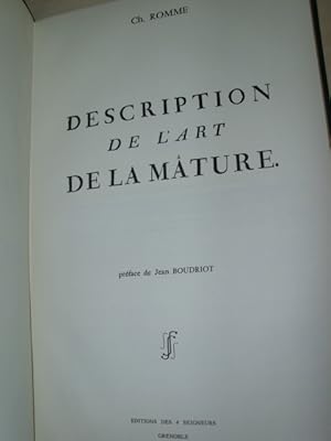 Bild des Verkufers fr Description de l'Art de la Mature. zum Verkauf von Antiquariat Hamecher