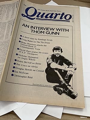 Seller image for QUARTO. July 1980. Number 8. Journal. Film: Drama: Books: Reportage: Poetry. Includes: An Interview with Thom Gunn; Dan Kavanagh: Duffy; Craig Raine on The Tin Drum; Jim Crace on Africa. Front cover photo of Thom Gunn for sale by SAVERY BOOKS