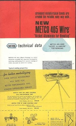 New Metco 406 Wire (AND) Technical Data 405 wire "Nickel Aluminide" for bonding (AND) METCO Type ...