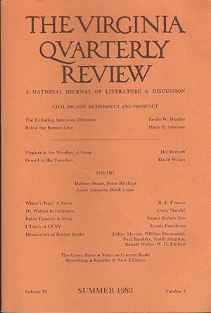 Seller image for The Virginia Quarterly Review Vol. 59, No. 3; Summer, 1983 for sale by Clausen Books, RMABA
