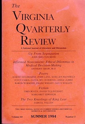 Seller image for The Virginia Quarterly Review Vol. 60, No. 3; Summer, 1984 for sale by Clausen Books, RMABA