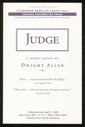 Seller image for Judge for sale by Between the Covers-Rare Books, Inc. ABAA