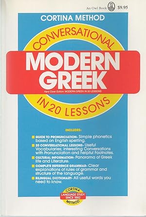 Image du vendeur pour Conversational Modern Greek in 20 Lessons mis en vente par BYTOWN BOOKERY
