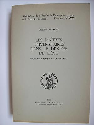 Image du vendeur pour Les matres universitaires dans le diocse de Lige - Rpertoire biographique (1140-1350) mis en vente par Philippe Moraux