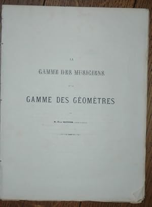 La gamme des musiciens et la gamme des géomètres. (= Mémoires de L'Institut National Genvois 1862).