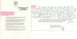 Typed & hand written letter (SIGNED)