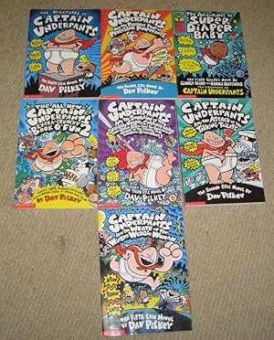 Immagine del venditore per 7 books of CAPTAIN UNDERPANTS: The Adventures of CU, CU and the Perilous, The Adventures of Super, The all new CU, CU and the Invasion, CU and the Attack, CU and the WrathTHE ADVENTURE OF C.U, The All New C.U. Extra-Crunchy Book o' Fun 2, C.U. AND TH venduto da Nanny's Web