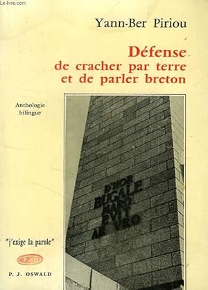 Imagen del vendedor de DEFENSE DE CRACHER PAR TERRE ET DE PARLER BRETON a la venta por Le-Livre