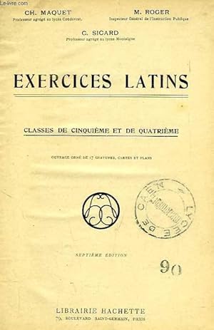 Seller image for EXERCICES LATINS, CLASSES DE 5e ET DE 4e for sale by Le-Livre