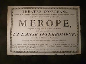 Théâtre d'Orléans. Mérope, suivi de La Danse interrompue