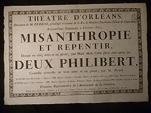 Théâtre d'Orléans. Misanthropie et repentir, suivi des Deux Philibert
