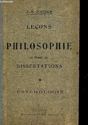 Seller image for LECONS DE PHILOSOPHIE ET PLANS DE DISSERTATIONS - PSYCHOLOGIE / HUITIEME EDITION. for sale by Le-Livre
