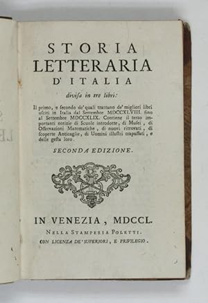 Storia letteraria d'Italia.