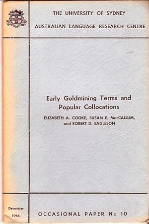 Seller image for Early Goldmining Terms and Popular Collocations Occasional Paper No. 10 for sale by City Basement Books