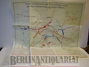 Bild des Verkufers fr bersichtskarte der Dienstbezirke der Reichsbahnbaudirektion Berlin. 1939. In der Original-Verlagsmappe, mit dem Begleittext. zum Verkauf von BerlinAntiquariat, Karl-Heinz Than