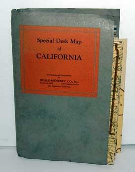 Bild des Verkufers fr Heald-Menerey's Geographical, Commerical and Recreational Map of California. (Special Desk Map of California.) zum Verkauf von Wittenborn Art Books
