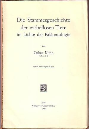 Bild des Verkufers fr Die Stammesgeschichte der wirbellosen Tiere im Lichte der Palontologie. zum Verkauf von Antiquariat Carl Wegner