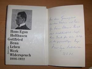 Bild des Verkufers fr Gottfried Benn. Leben Werk Widerspruch 1886-1922. zum Verkauf von Antiquariat am Ungererbad-Wilfrid Robin