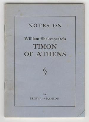 Notes on William Shakespeare's Timon of Athens