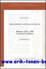 Immagine del venditore per Bibliotheque Nationale de France. Hebreu 214 a 259. Commentaires bibliques, venduto da BOOKSELLER  -  ERIK TONEN  BOOKS