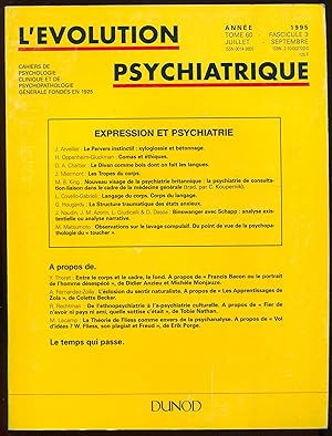 Immagine del venditore per L'volution psychiatrique. Cahiers de psychologie clinique et de psychopathologie gnrale. Tome 60. Fascicule 3. Juillet-septembre 1995 - Expression et psychiatrie venduto da LibrairieLaLettre2