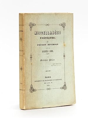 Miscellanées poétiques ou Poésies diverses, suivies de Jugurtha, tragédie. [ édition originale ]