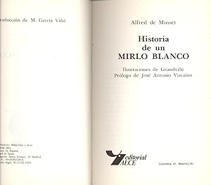Bild des Verkufers fr HISTORIA DE UN MIRLO BLANCO - (ILUSTRACIONES DE GRANDVILLE) zum Verkauf von Libreria 7 Soles
